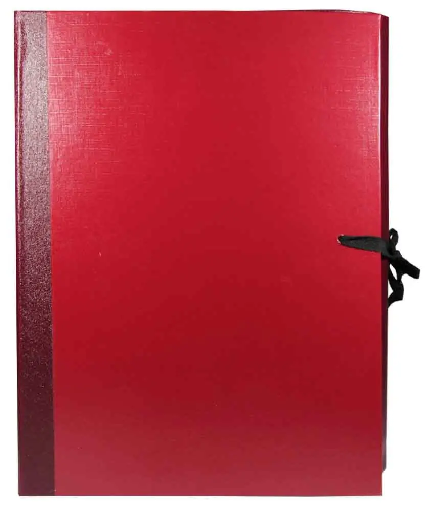 Архивная папка 230*310 мм с гребешками, бумвинил/ледерин бордо, 3 клапана, корешок 170 мм