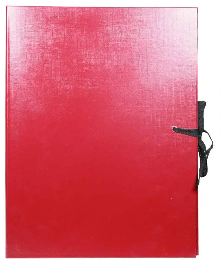 Архивная папка А4, 10 мм, бумвинил, с Г-образными гребешками, 2 шнурка, бордовая