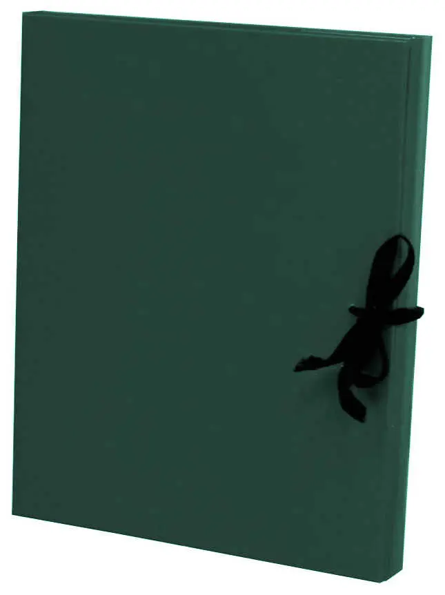 Архивная папка А4, 50 мм, бумвинил, 2 завязки, зеленая