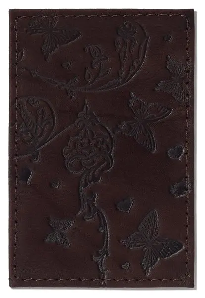 Обложка для проездного билета из натуральной кожи, коричневый, сплошное тиснение по коже "Вдохновение"