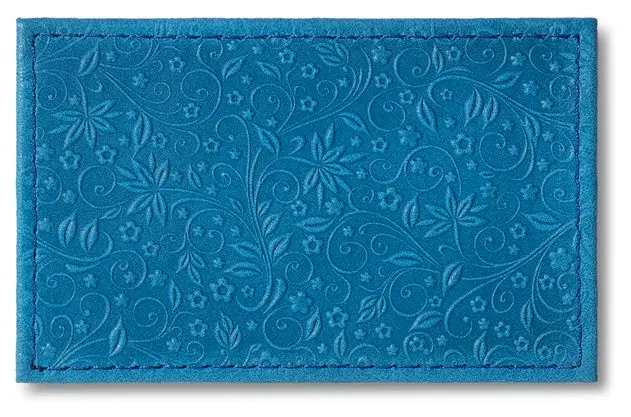 Обложка для проездного билета из натуральной кожи, голубой, сплошное тиснение по коже "Флаверс"