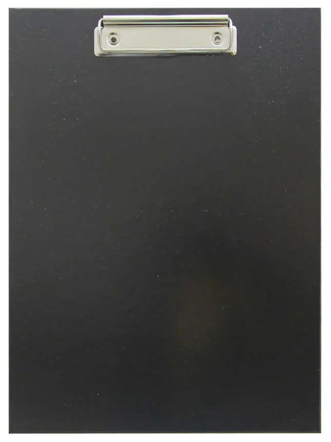 Папка-планшет без крышки, бумвинил А4 с металлическим зажимом черный