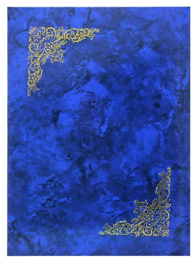 Папка адресная ламинированная А4 (пухлая) "С тиснеными уголками" Гроза синяя