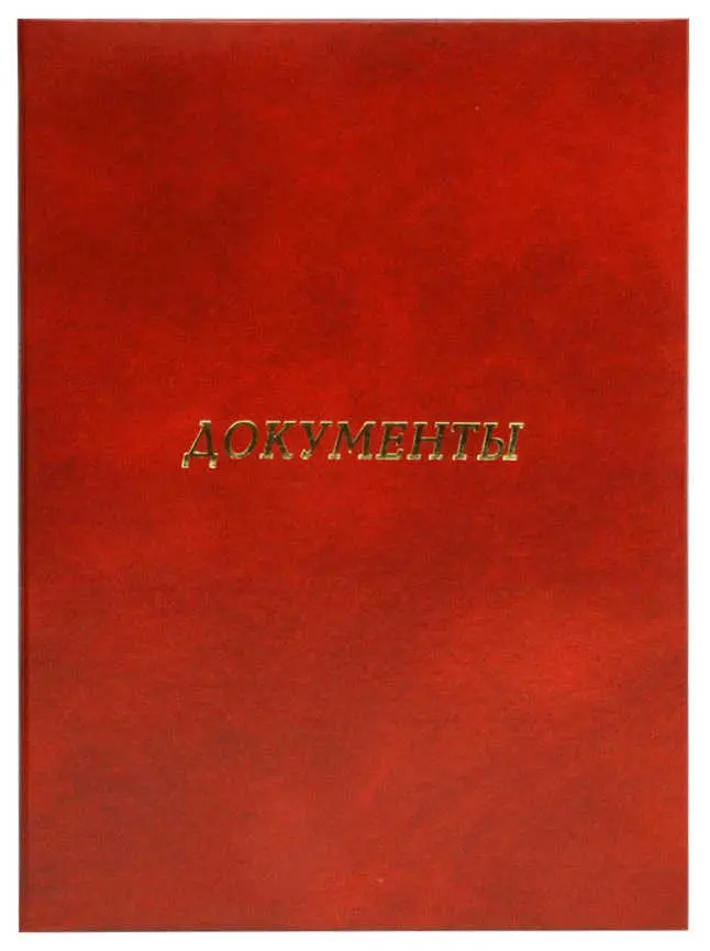 Папка адресная бумвинил А4 (пухлая) "Документы" бордовая с разводами