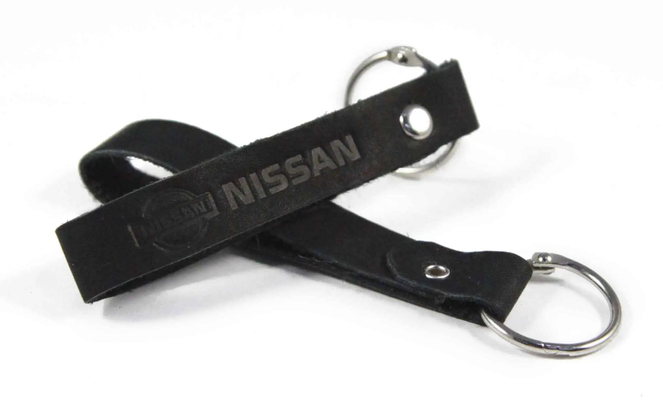 Брелок для ключей из натуральной кожи, черный, тиснение по коже конгрев "NISSAN"