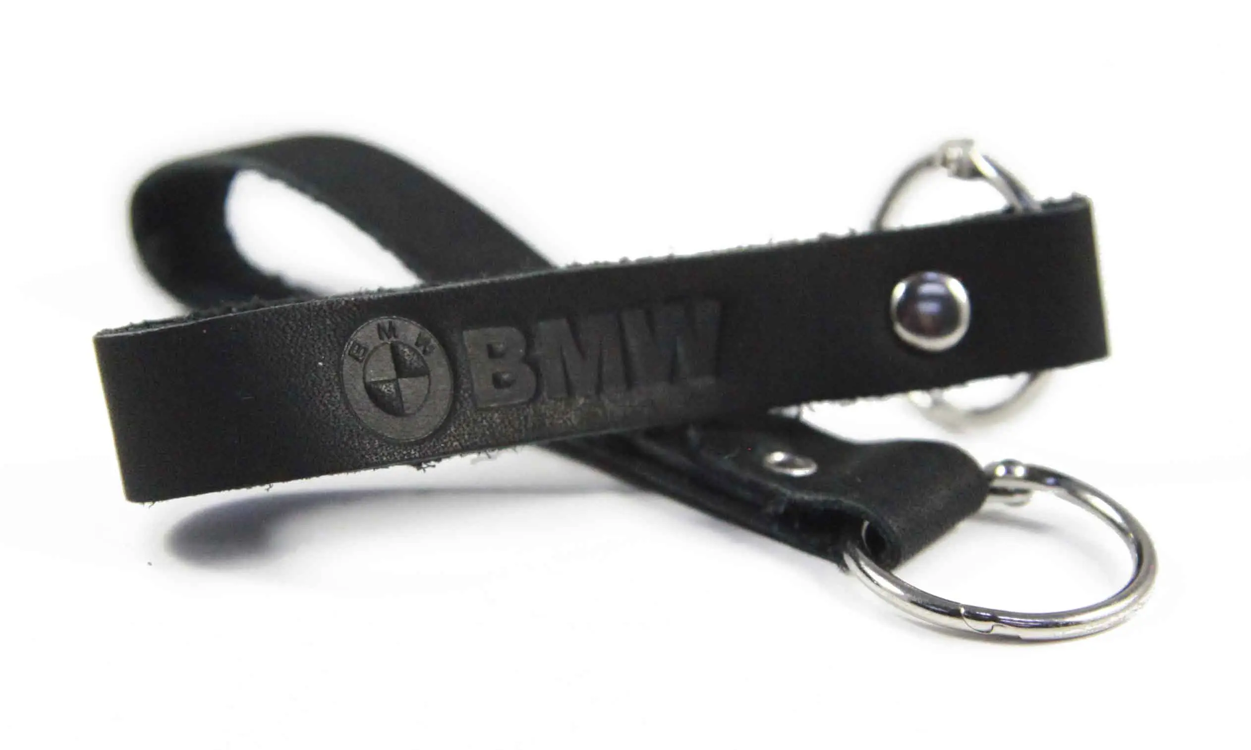 Брелок для ключей из натуральной кожи, черный, тиснение по коже конгрев "BMW"