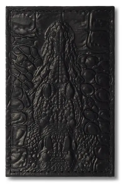 Обложка для проездного билета из натуральной кожи, черный, сплошное тиснение по коже "Данди"