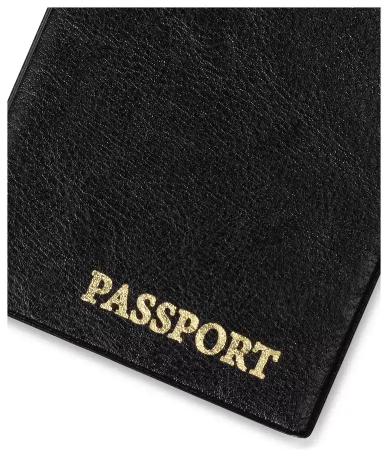 Обложка для паспорта, "Элит", черный, тисн.золото"PASSPORT", без уголков