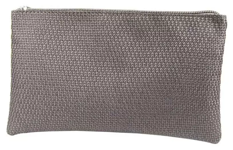 Косметичка тканевая фактура 21x0,5x12,5 см, коричневая