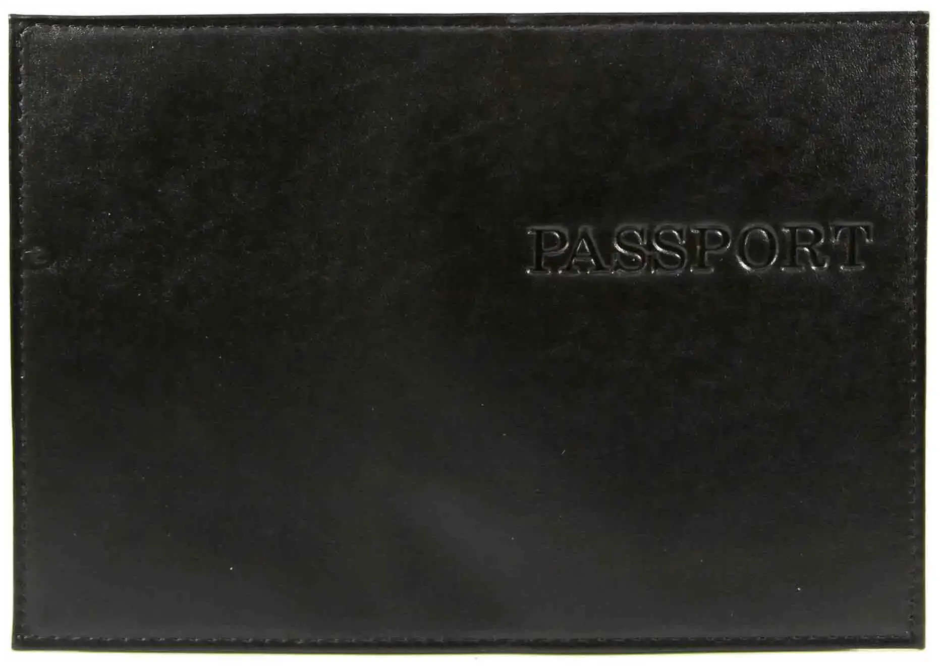 Обложка для паспорта из натуральной кожи Парус, черный, тисн.конгрев "PASSPORT"