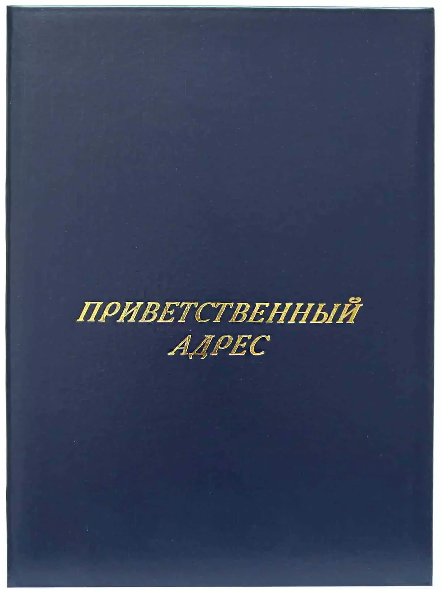 Папка адресная бумвинил А4 (пухлая) "Приветственный адрес" синяя