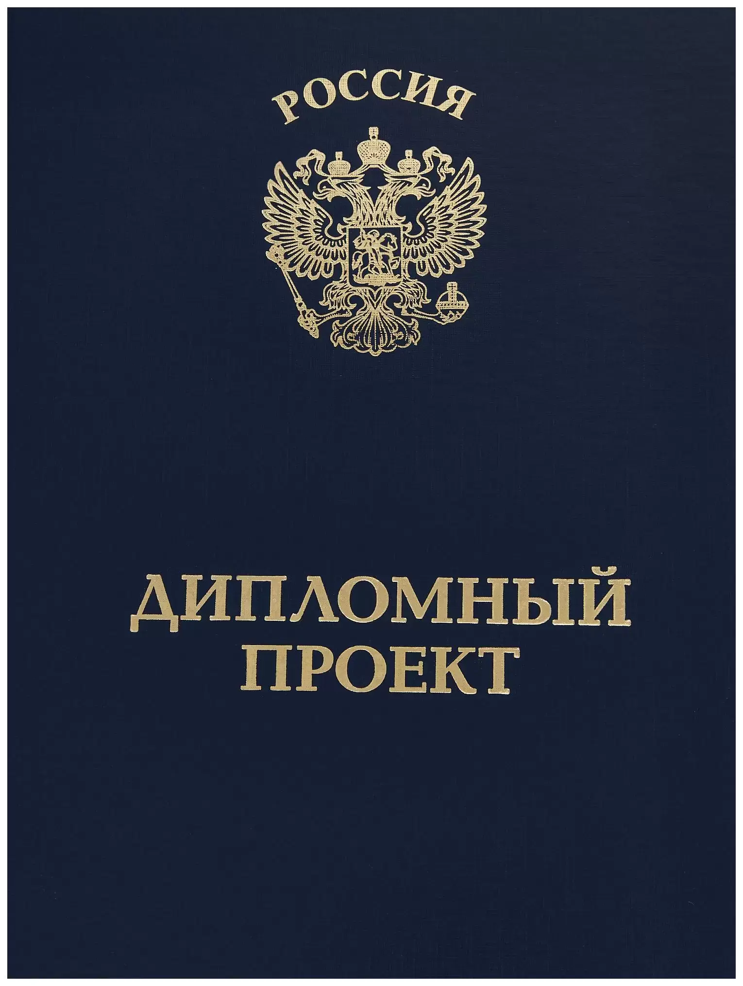 Папка-обложка для Дипломного проекта, бумвинил, корешок 20 мм жёсткий, синяя, на 2-х болтах
